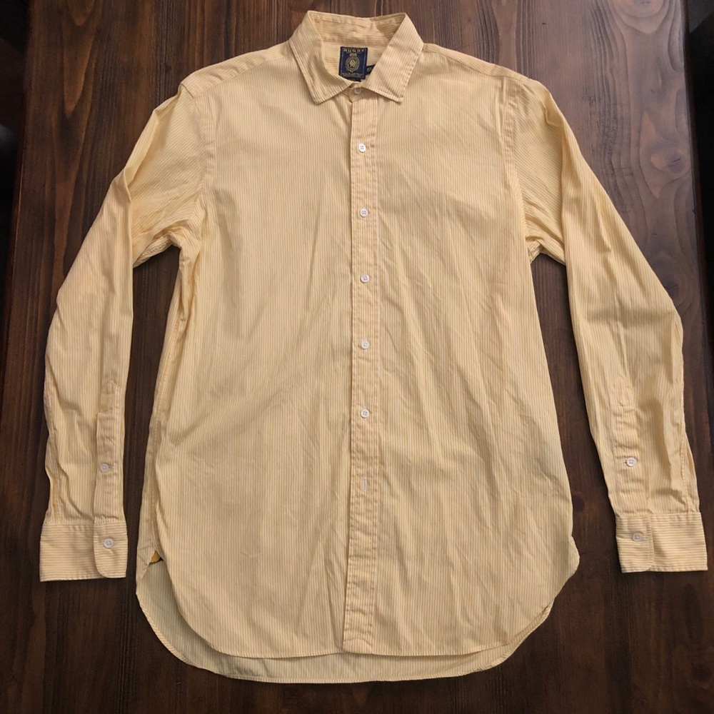 Yellow striped button down